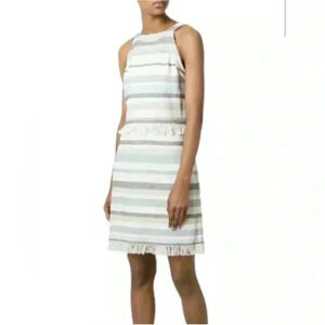 Tory Burch Women’s M Jane Off-White Sheath Cotton-Blend Sleeveless Dress - EUC!!